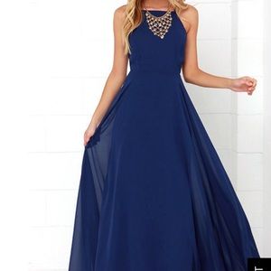 LULUS MYTHICAL KIND OF LOVE NAVY BLUE MAXI DRESS